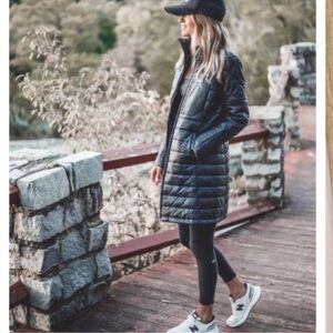 Patagonia Radlie long black zipper puffer coat with pockets